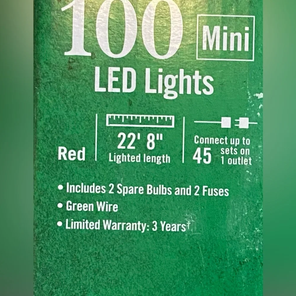 Home Accents Holiday Red LED String Lights NIB